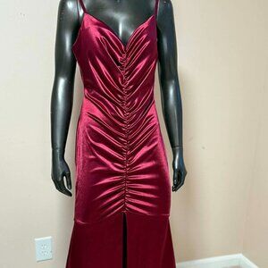 #0024 BCX Women's Formal Burgundy Mermaid Dress Sz 9